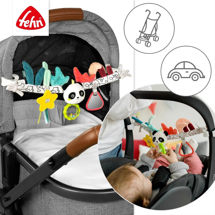 Fehn lanț mobil pentru copii Panda Baby Mobile - lanț mobil pentru copii cu figuri drăguțe - jucărie pentru copii pentru agățare flexibilă - jucărie pentru cărucior pentru bebeluși și copii mici de la 0+ luni Jucarii Bebe Naty Shop