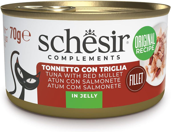 , File de ton cu roșioară în jeleu, Hrană umedă complementară pentru pisici, Rețetă originală, 100% naturală, 12 cutii la 70 G