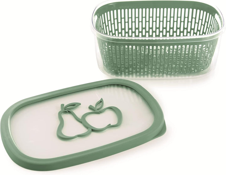 Fierăstrău pentru păstrarea aromei fructelor, plastic, verde, 4 LT - dreptunghiular Cutii depozitare alimente Naty Shop