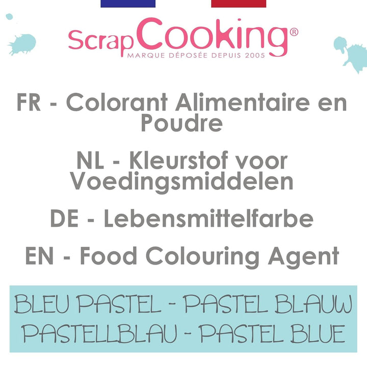 Scrapcooking, colorant alimentar pudră, albastru pastel, 5 grame Naty Shop