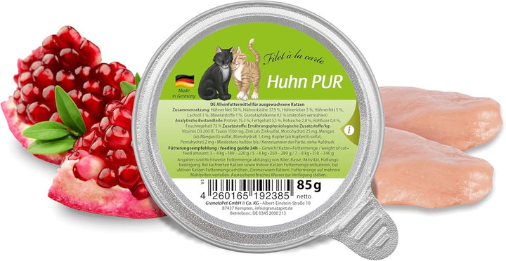 Granatapet Filet À La Carte Pui PUR, hrană umedă pentru pisici, bucăți de file fără cereale, hrană pentru pisici fără zahăr adăugat, conținut ridicat de carne, 6 X 85 G