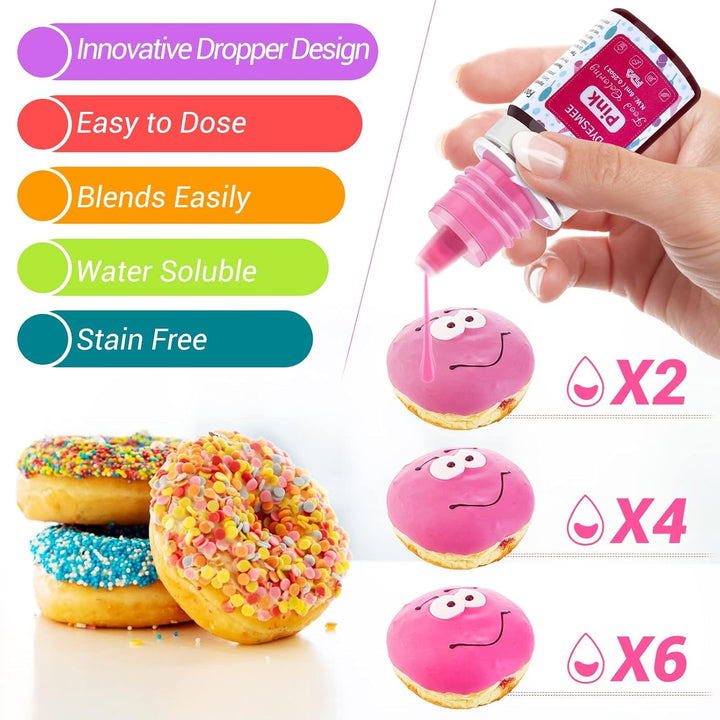 Colorant alimentar lichid – 12 culori colorant alimentar foarte concentrat pentru copt, băuturi, macaroane, fondant, decorare tort, set de coloranți alimentari pentru săpunuri DIY, slime, meșteșuguri (6 ml fiecare)