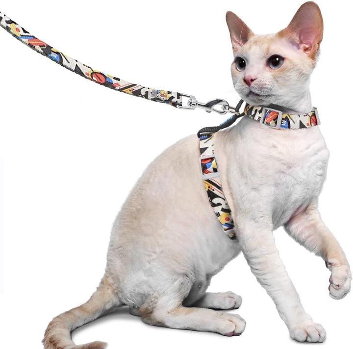 Supet Cat Harness And Leash, vestă pentru pisici rezistentă la izbucniri pentru pisici mici și mari, gulere reglabile pentru pisici, hamuri și lese pentru plimbare, ham ușor pentru pisoi