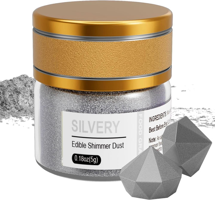 Glitter comestibil, diverse nuante, 5 grame Naty Shop Argintiu