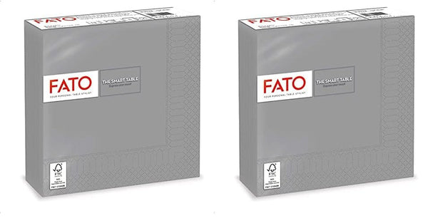 , Șervețele de hârtie de unică folosință, Ideale pentru prânzuri informale și bufete, Pachet de 50 șervețele, Dimensiune 33X33, Pliate în 4, 2 straturi, Gri, 100% hârtie din celuloză pură, certificat Fsc