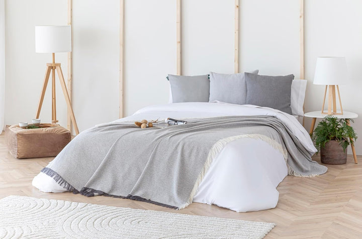 Cuvertură de pat multifuncțională, cuvertură de pat, cuvertură pentru pat, cuvertură pentru canapea, Jarapas, monocolor (180 X 260 cm, gri închis). Paturi si Cuverturi Besuche den Todocama-Store