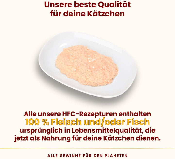 Almo Nature HFC Kitten - Hrană umedă pentru pisoi - pui - grad uman, fără gluten și monoproteină - 6 X 70G