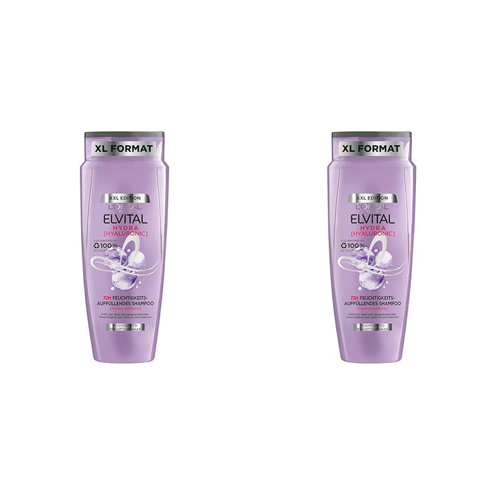 L'Oréal Paris, Șampon hidratant XXL pentru păr strălucitor Duș și baie L'Oréal Paris 2 x 700 ml