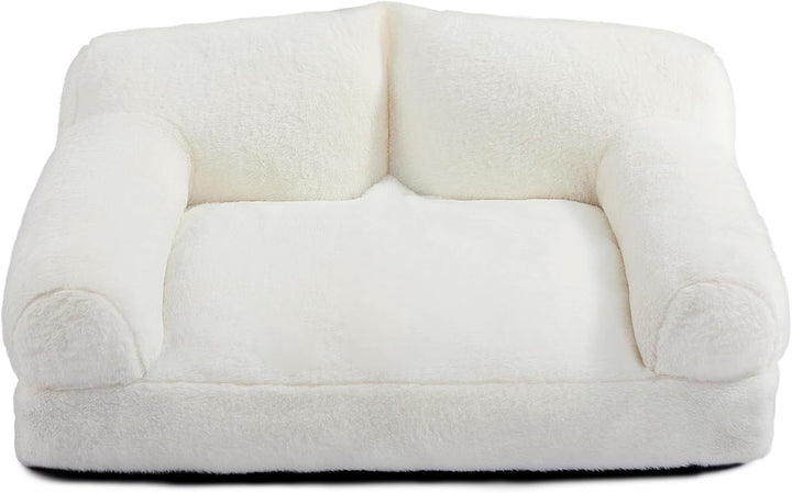 Pat pentru pisici, pat pentru câini mici, canapea pufoasă de pluș pentru pisici și căței, canapea extensibilă moale pentru animale de companie, pat respirabil pentru animale de companie, maro deschis