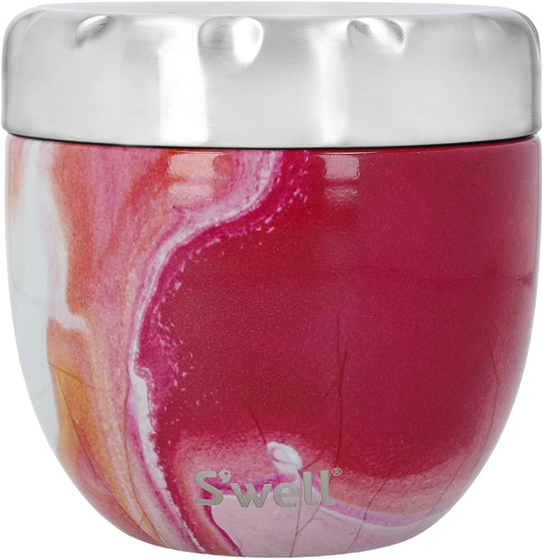 Bol pentru mâncare Eats 2 în 1 cu capac cu șurub, 636 ml, agat roz, sticlă de băut izolată triplu și rezistentă la scurgeri pentru deplasare, până la 11 ore rece/7 ore fierbinte Cutii depozitare alimente Naty Shop Titlu implicit