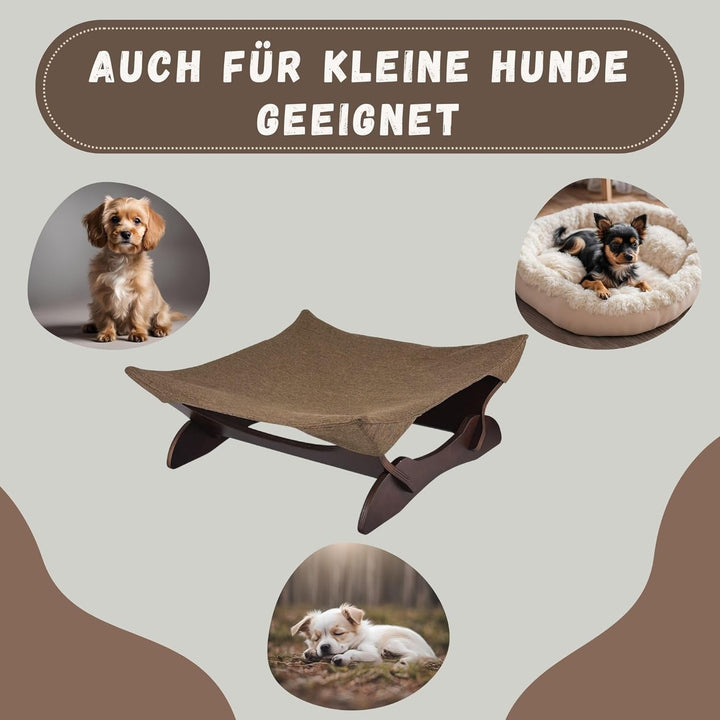 Pat lavabil pentru pisici, ca hamac, independent pentru pisici sau pat pentru câini mici, loc de dormit pentru animale de companie (maro)