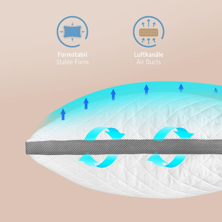 Pernă 40X80 cm din microfibră, pernă lavabilă, pernă respirabilă pentru dormit lateral, pernă de pat pentru alergici și toate pozițiile de dormit, gri Perne standard Naty Shop