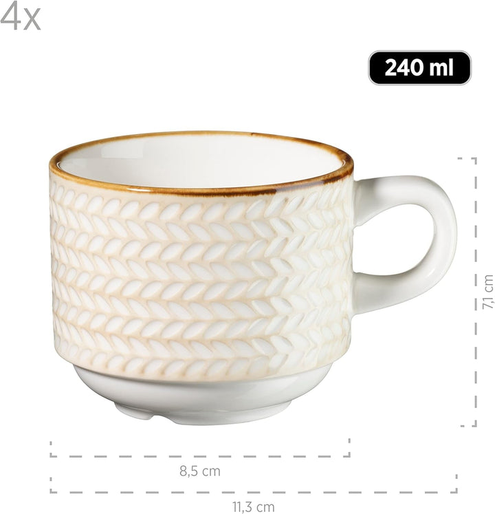 MÄSER 931941 Seria Prospero, serviciu de cafea modern din 12 piese (4 persoane) în stil vintage Seturi vesela masa Naty Shop