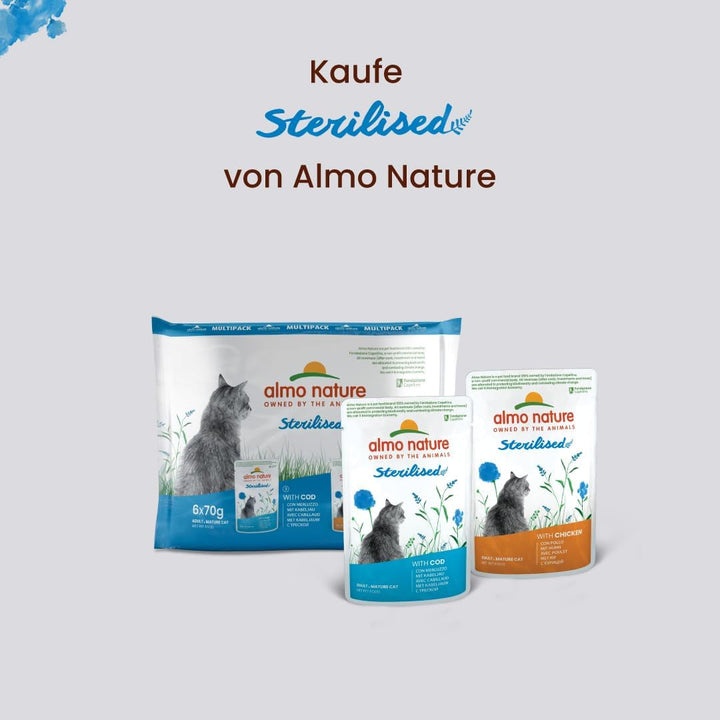 Almo Nature Holistic Sterilised - Hrană umedă pentru pisici sterilizate - cu pui - 70G, pachet de 30