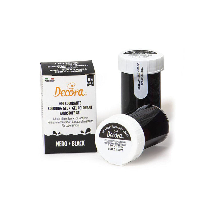 , 9600820 Colorant alimentar în gel, Colorant alimentar în gel ideal pentru acoperiri și decorațiuni, Creează culori intense și strălucitoare, Fabricat în Italia, 28 de grame, Culoare neagră.