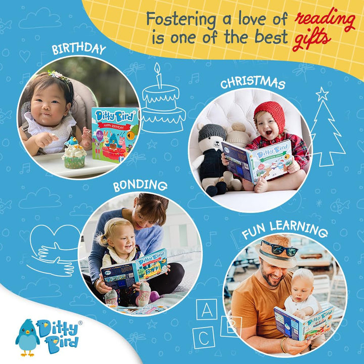 Ditty Bird animale de fermă: Carte sonoră interactivă cu sunete realiste de animale. Ideală pentru copii mici (1-3 ani). Cărți robuste, senzoriale pentru bebelușii iubitori de animale. Jucarii Bebe Naty Shop