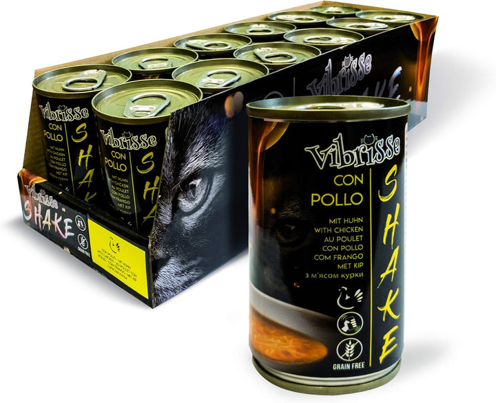 Croci Vibrisse Shake - Hrană umedă pentru pisici cu pui, hrană complementară hidratantă pentru pisici, 12X 135Gr, 1620 Ml
