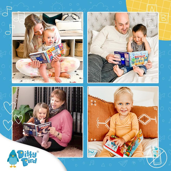 DITTY BIRD Baby Bedtime Songs - Jucărie pentru copii cu 6 butoane sonore pentru învățarea limbii engleze. Cântec de leagăn interactiv perfect pentru copiii bilingvi de la vârsta de 1 an. Jucarii Bebe Naty Shop