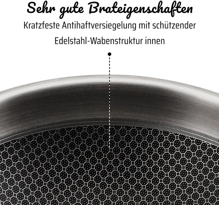 GSW 868525 Inoxxa Black, tigaie cu structură alveolată Oale si Tigai Naty Shop