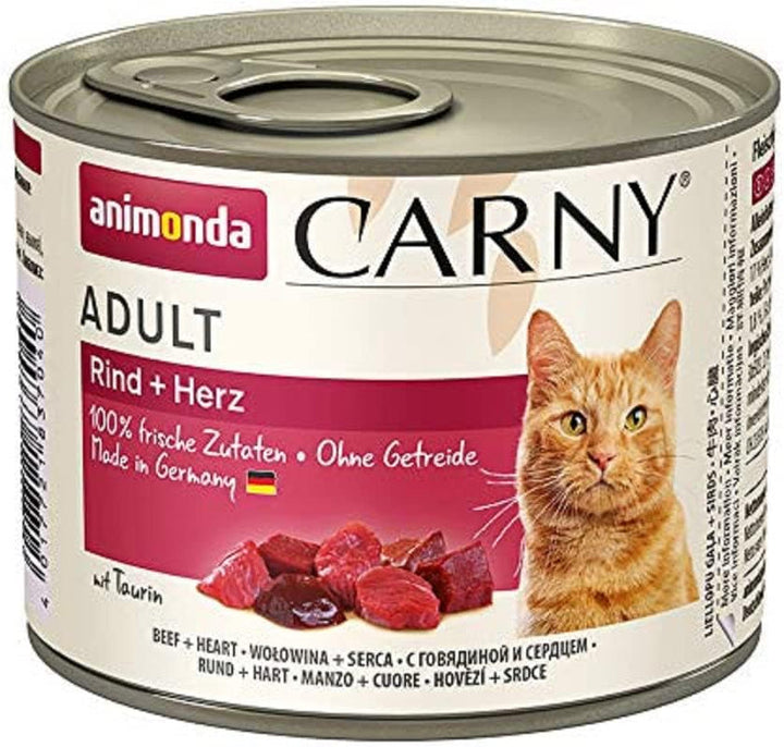 Animonda Carny Adult Hearty Variation (12 X 400 G), hrană umedă pentru pisici adulte, hrană umedă cu 100% ingrediente din carne proaspătă, hrană pentru pisici fără cereale și zahăr