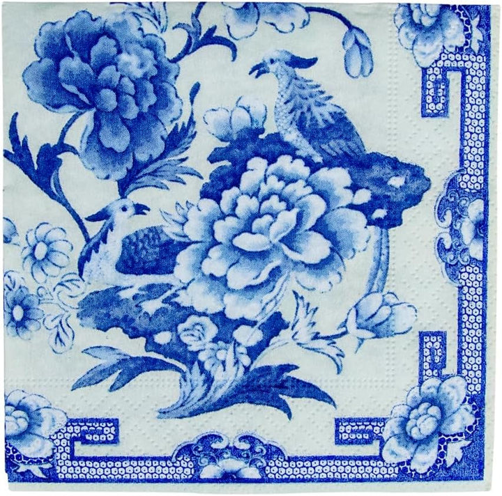 Șervețel de cocktail, albastru/alb