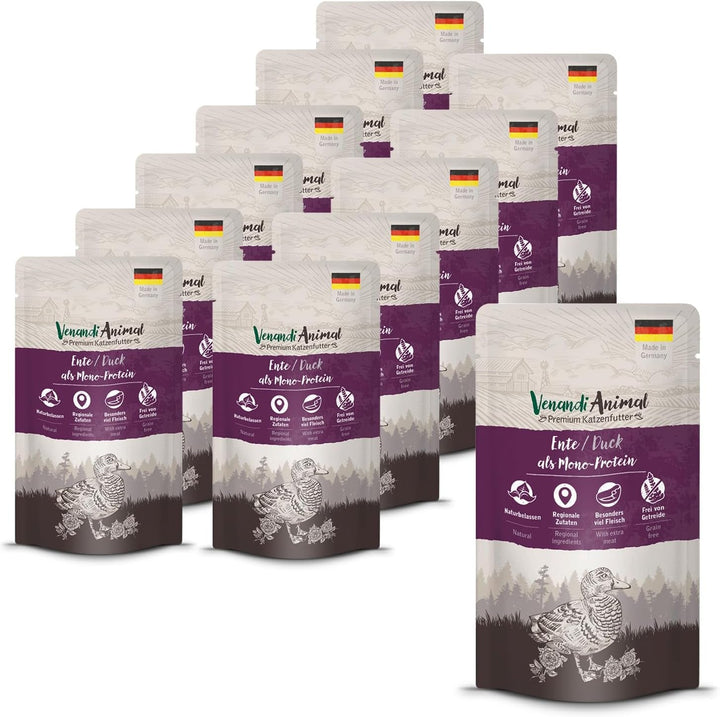 Venandi Animal - Hrană umedă premium pentru pisici - Beef as monoprotein 12-pack (12 X 125 G), fără cereale, monoproteină