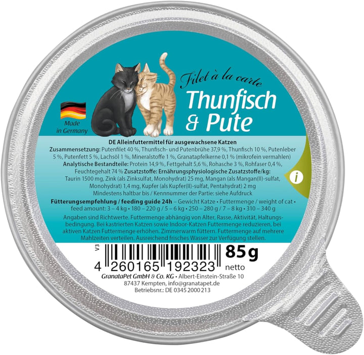 Granatapet Filet À La Carte Pui PUR, hrană umedă pentru pisici, bucăți de file fără cereale, hrană pentru pisici fără zahăr adăugat, conținut ridicat de carne, 6 X 85 G