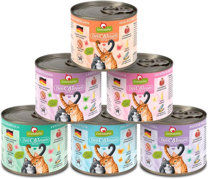 Granatapet Delicatessen Chicken PUR, hrană umedă pentru pisici, hrană fără cereale & fără zahăr adăugat, hrană pentru pisici cu conținut ridicat de carne & uleiuri de înaltă calitate, 6 X 400 G