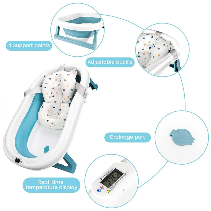 Einesin Cădiță mare XXL pliabilă pentru bebeluși cu termometru integrat Mama si Copilul Naty Shop
