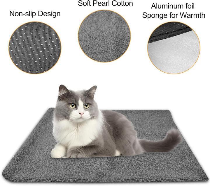 Pături gri pentru pisici, covoraș încălzitor pentru pisici, pătură pentru iepure, pătură pufoasă pentru pisică, pernă lavabilă pentru exterior, pătură pufoasă pentru câini, pătură pentru pisică, pat termic pentru pisică, bumbac perlat.