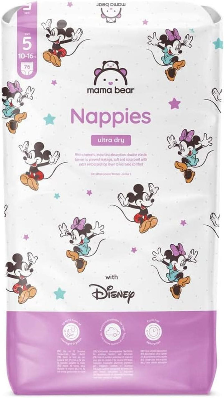 Scutece Mama Bear Disney Ultra Dry mărimea 4 (8-14 kg), alb, 84 bucăți (1 pachet) Naty Shop Mărimea 5 (10-16 kg) Pachet individual