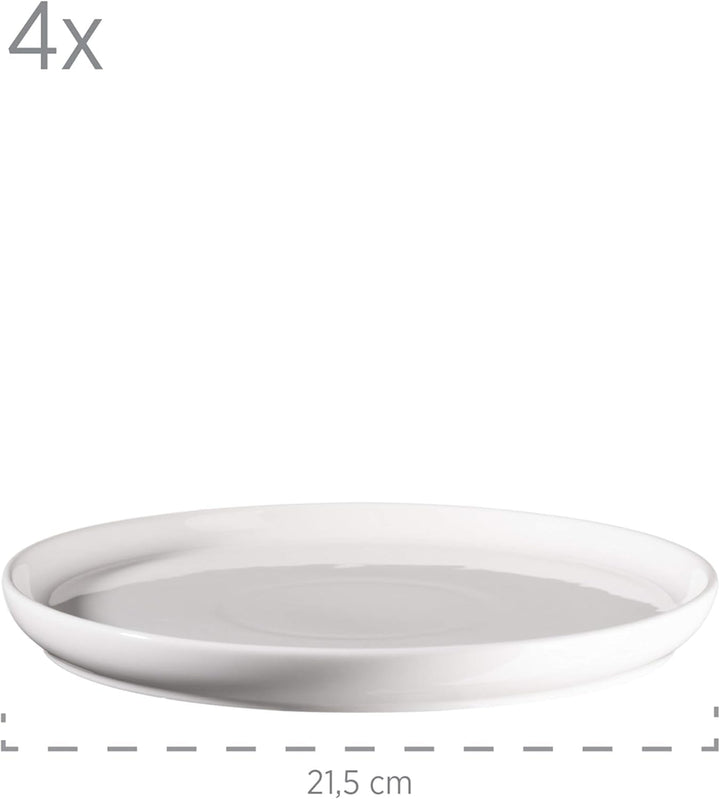 MÄSER 931617 Serie Finaro Geschirr Set Für 4 Personen in Gastronomie-Qualität, Skandinavisches Design, 16-Teiliges Kombiservice, Weiß, Durable Porzellan Seturi vesela masa Naty Shop
