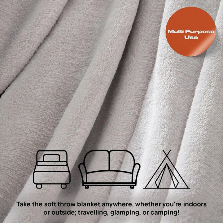 Cuvertură de pat Brentford's Ultra Soft Fleece, Silver Grey, Large Double - 150 X 200Cm Paturi si Cuverturi Besuche den Brentfords-Store