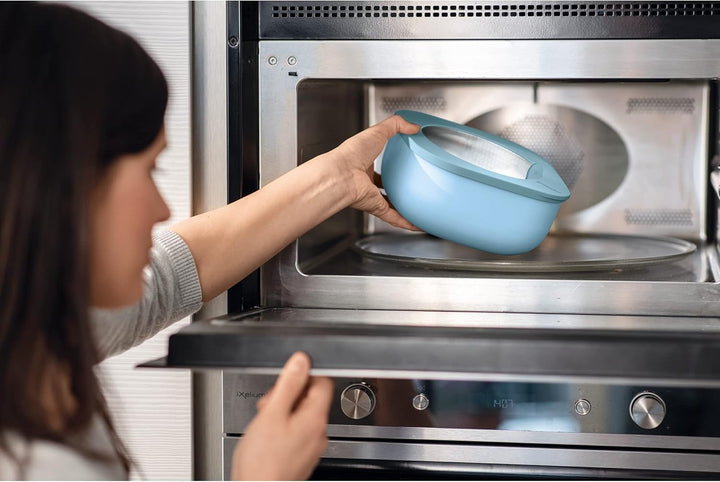 Guzzini - Kitchen Active Design, STORE&MORE Set de 3 cutii etanșe pentru frigider/congelator/microunde, înalte - 19,5 x 19,5 x h12,3 cm | 750/1550/2800 cc- 17070852 Cutii depozitare alimente Naty Shop