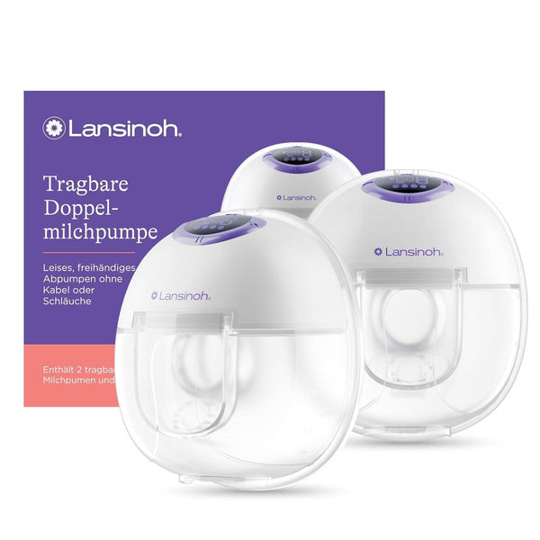 Lansinoh Tragbare Elektrische Doppelmilchpumpe – Freihändig Und Leise Abpumpen Ohne Kabel & Schläuche – Wiederaufladbarer Akku – Einfache Bedienung & Reinigung - Handsfree Accesorii Hrana si Alaptare Bebe Naty Shop