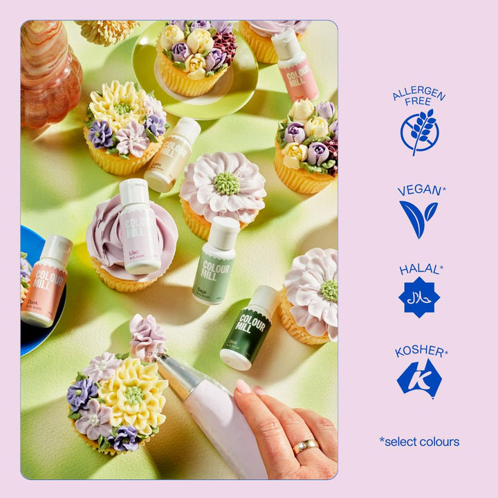 Colorant alimentar roșu pe bază de ulei Colour Mill - Colorant alimentar pentru ciocolată, fondant, brioșe, prăjituri, copt, macaroane - Colorant alimentar pentru decorarea torturilor - 20 ml