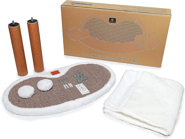 Hamac pentru pisici Pfotenolymp® Până la 10 kg | Montare pe perete | Stabilitate ridicată | Ore întregi de distracție cu zgârieturile | Igienic și ușor de întreținut | Ecologic | Asamblare ușoară