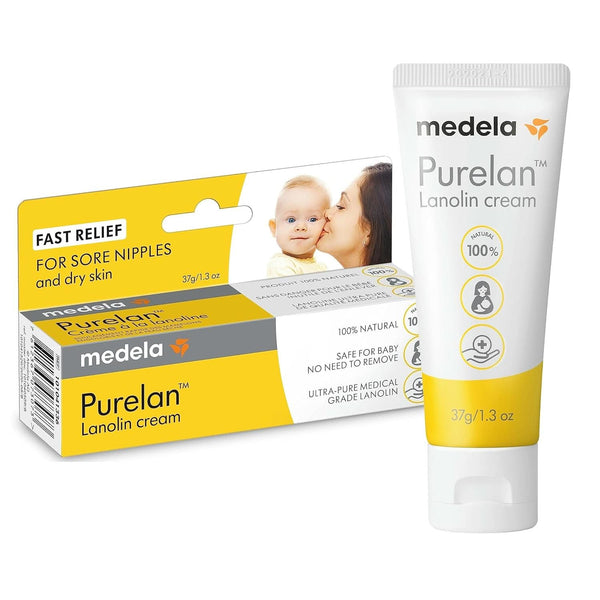Medela Purelan 37G Lanolin Nipple Cream - crema pentru mameloanele dureroase și pielea uscată, 100% naturală, hipoalergenică Accesorii Hrana si Alaptare Bebe Naty Shop
