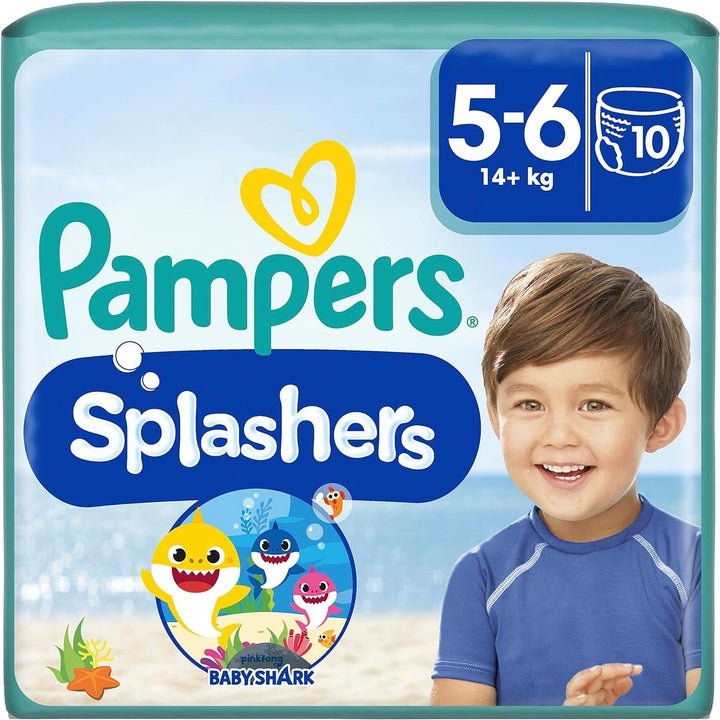 Pampers Scutece pentru copii mărimea 4-5, Splashers, Scutece de baie de unică folosință pentru protecție sigură în apă Mama si Copilul Naty Shop 5-6 (10 buc)