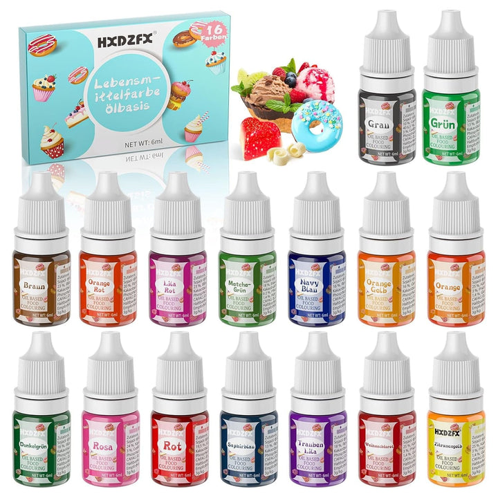 Colorant alimentar cu gel - HXDZFX Set de 22 de culori colorant alimentar cu gel foarte concentrat, potrivit pentru decorarea torturilor, macaroane, gogoși, fudge, glazură, înghețată, colorare cu săpun, colorare cu aerograf