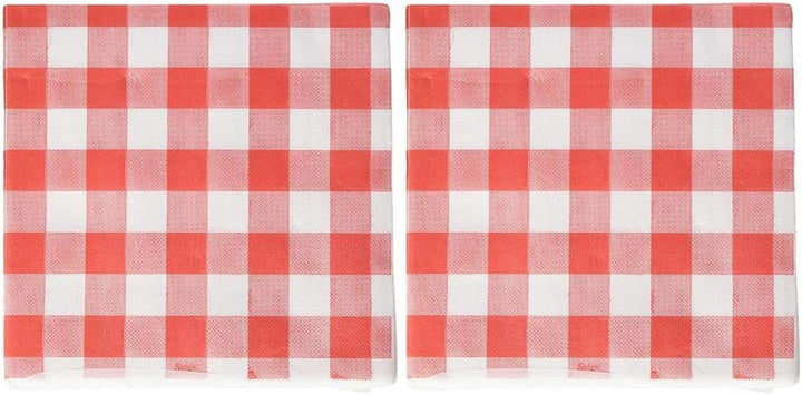 Șervețele Pro 40 X 40, 2 straturi, 1/4 fold, 50 șervețele, punta-punta, carouri, roșu