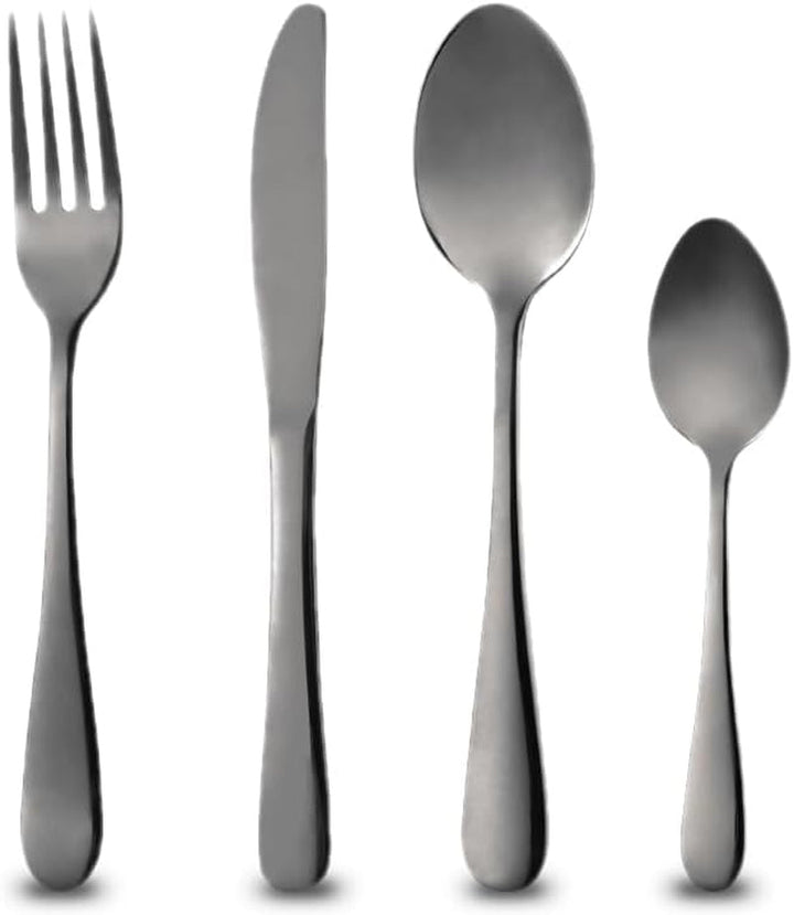 BERGNER MUNICH - Set de tacâmuri din oțel inoxidabil din 24 de piese Bucatarie Naty Shop Negru 24 de bucăți