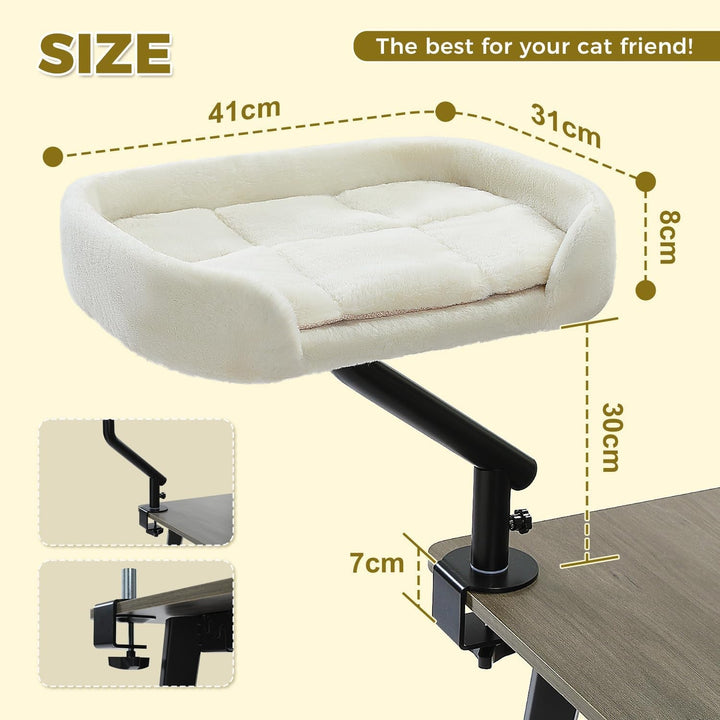 Pat pentru pisici PAWZ Road pentru birou cu minge interactivă de pluș, coș pentru pisici, suport rotativ la 360°, hamac pentru zgâriat, pat pentru pisici, susține până la 22,5 kg