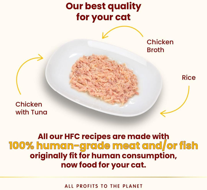 Almo Nature HFC Natural Light Meal - hrană umedă pentru pisici - pui cu ton - grad uman, fără gluten - 50 G (pachet de 4)