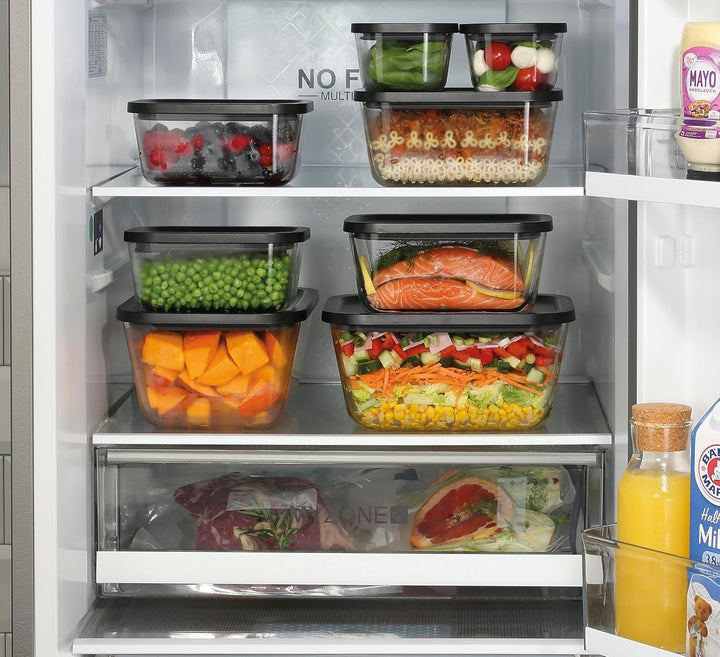 Set de vid Küchenprofi EASYFRESH | Set din 7 piese | 1x pompă electrică de vid, 1x borcan de vid S, M și L, 3x pungi de vid 22x21 cm | sticlă borosilicată, plastic de înaltă calitate | preparare și depozitare Cutii depozitare alimente Naty Shop