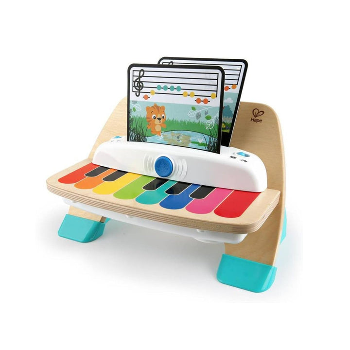 Baby Einstein 12577 Hape Cal's First Melodies Magic Touch Piano Pian muzical de jucărie din lemn cu 3 foi muzicale, 6 melodii, de la 6 luni, multicolor, 1 bucată (pachet de 1) Jucarii Bebe Naty Shop Pian Babyeinstein