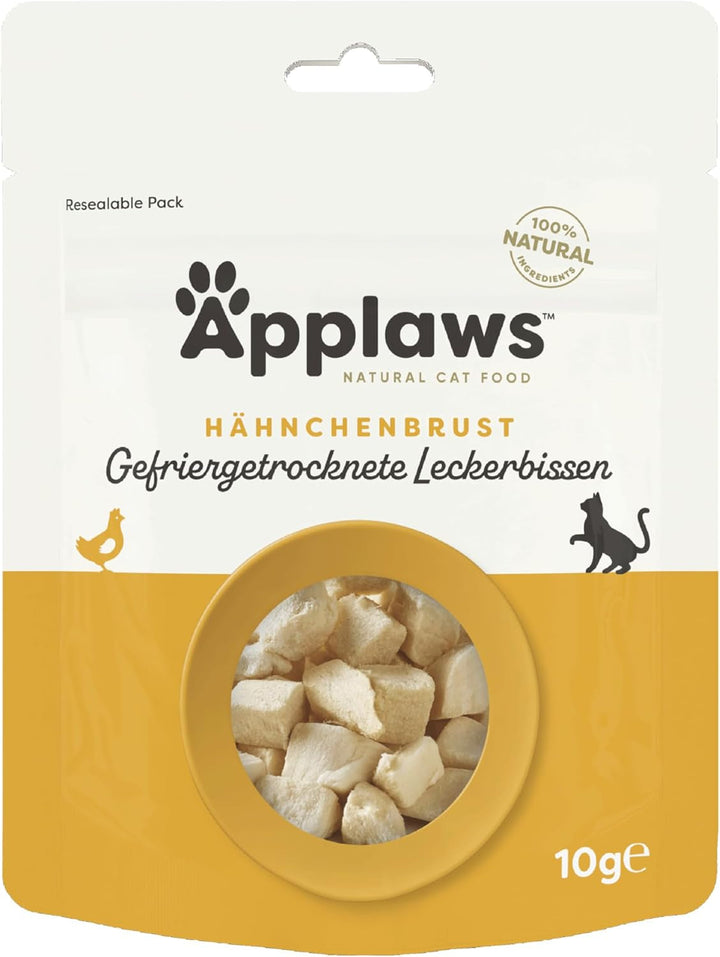Applaws Natural Cat Snacks, piept de pui liofilizat - pachet cu 12 pungi de X 10G