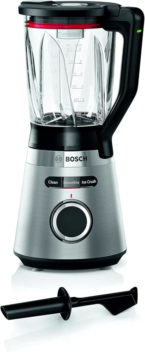 Bosch Standmixer Vitapower Serie 4 MMB6382M, Edelstahl-Klingen Made in Germany, 1,5L Thermosafe Glasbehälter, Stopfer, Sicherheitsdeckel, Spülmaschinengeeignete Teile, 30,000 U/Min, 1200 W, Edelstahl Bucatarie Naty Shop Standmixer