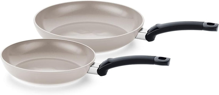 Fissler Ceratal Classic set 2 piese, aluminiu, cu acoperire ceramică (24+28 Cm), antiaderente - inducție, gri Oale si Tigai Naty Shop Set 24+28 Cm