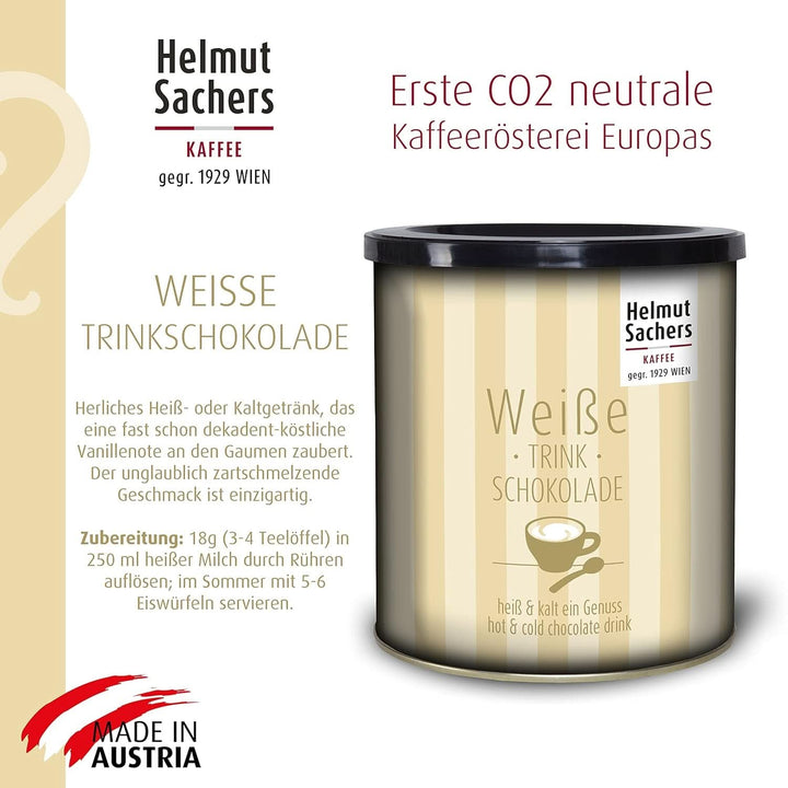 Helmut Sachers Kaffee - Ciocolată albă de băut, 500 grame Cacao si Ciocolata Calda Naty Shop